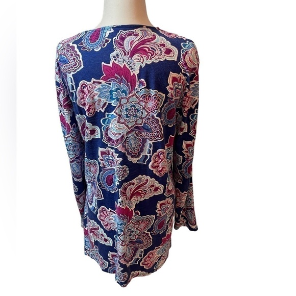 Chico's Vibrant Multi-Colored Duster Tee - Size 2 - Picture 9 of 13